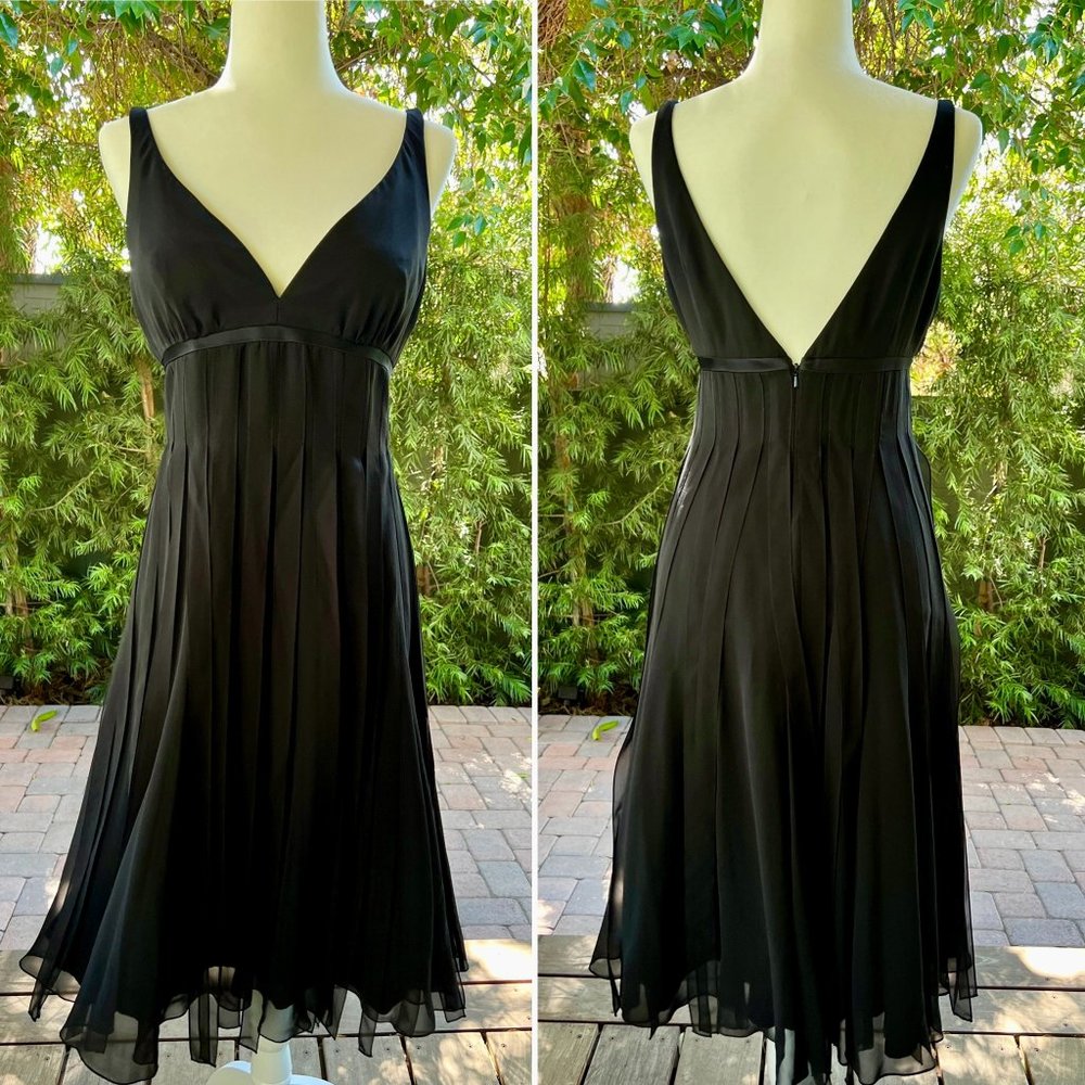 Elegant Black Carmen Marc Valvo Cocktail Dress
